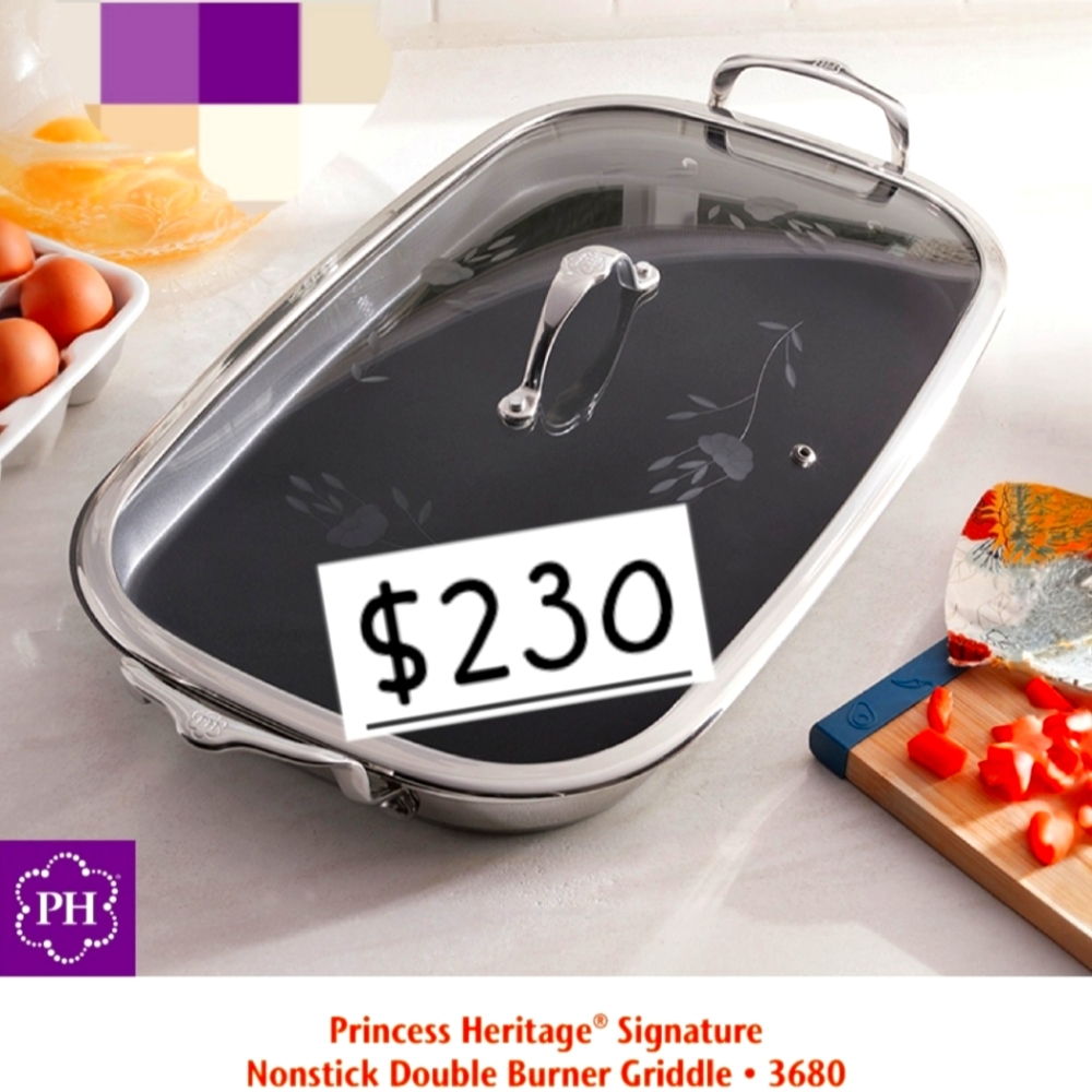 Princess House Heritage Nonstick Double Burner Griggle